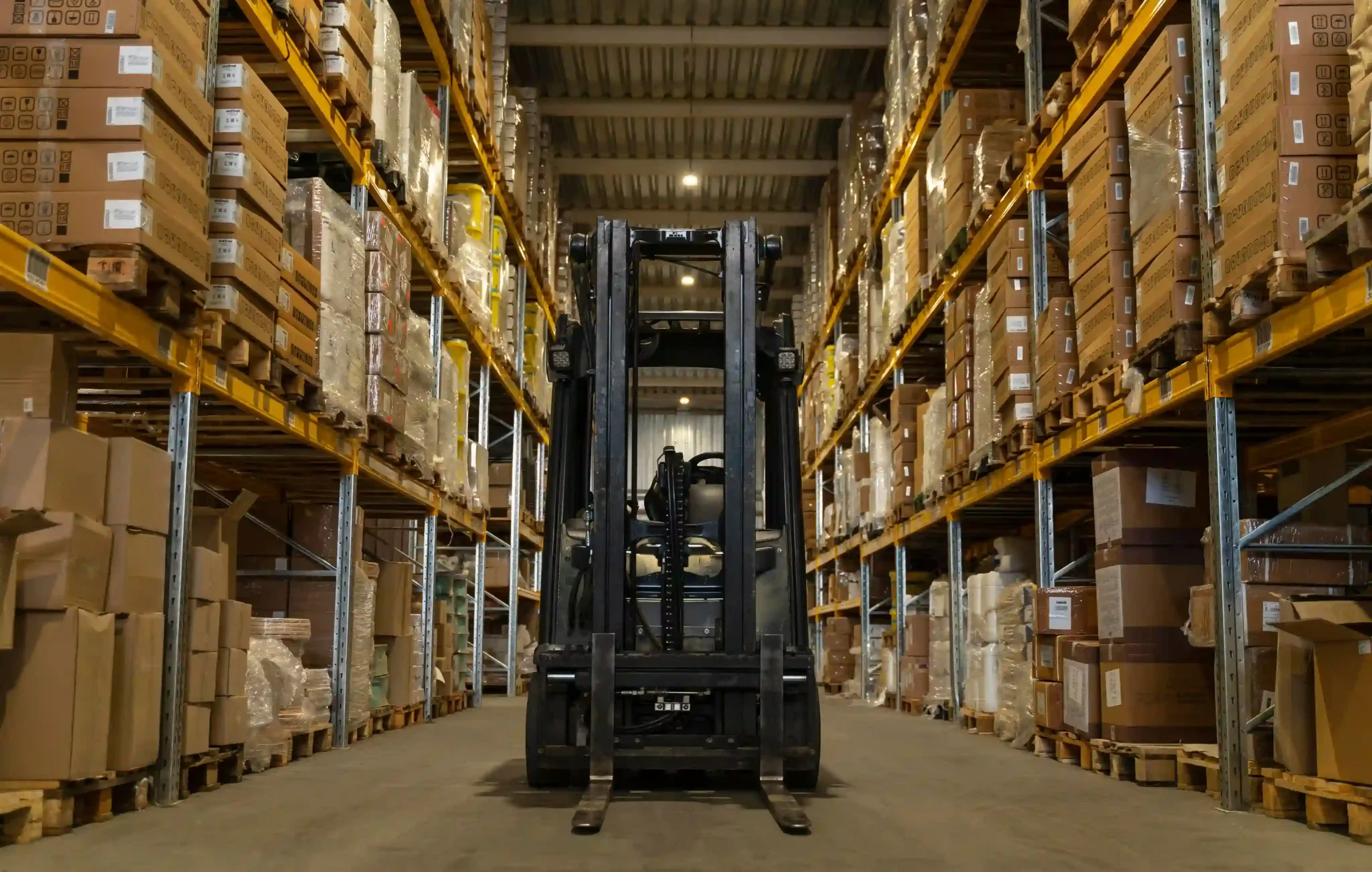 forklift in a warehousing and storage